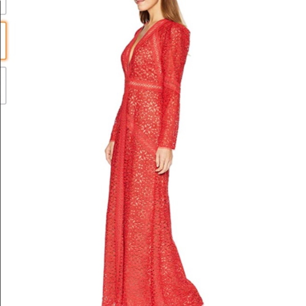 SALE BCBG MAXAZRIA Mosaic Red Lace Gown  BNWT